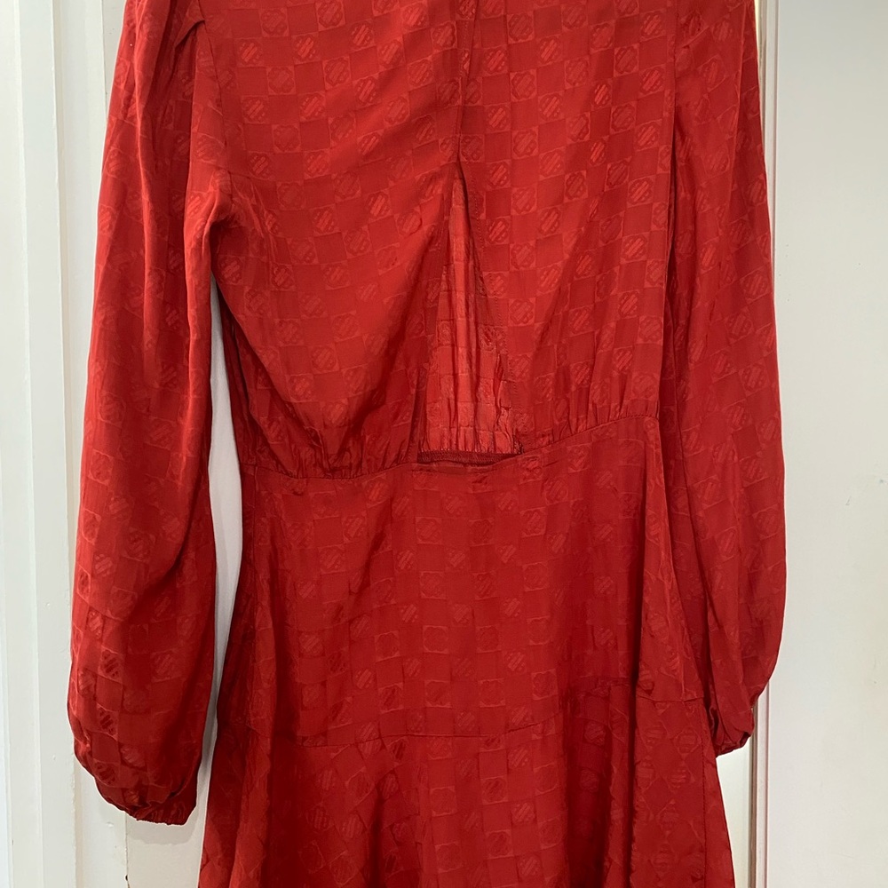 BNWOT Maje Romasy Balloon-Sleeved Flared Jacquard Mini Dress - Picture 6 of 13
